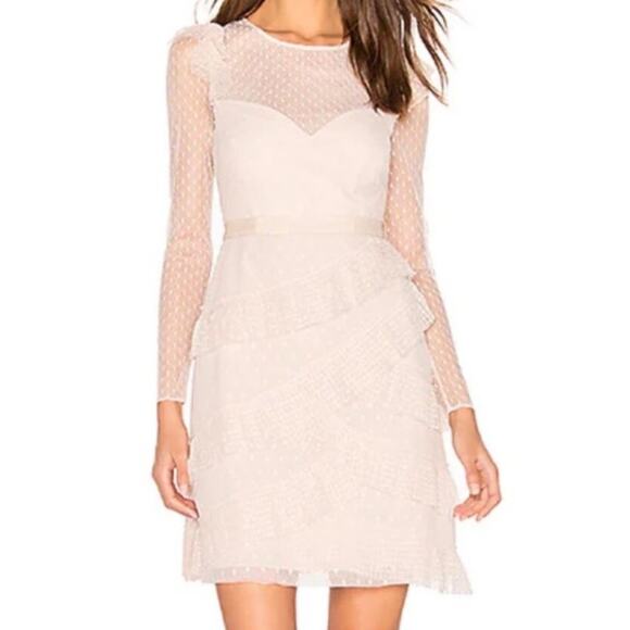 BCBGMAXAZRIA Pleated Tulle Mini Dress in Regal Champagne - Picture 16 of 16